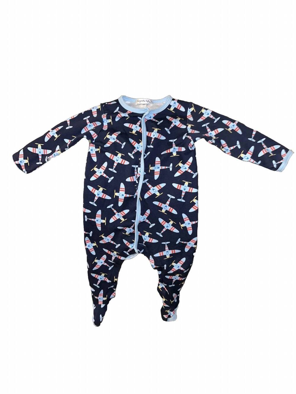 NEW MAGNOLIA BABY boy's up up & away footie in navy